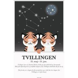 Kids by Friis Stjernetegns Plakat Tvillingen 30x40cm