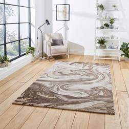 Think Rugs Florence 50031 Beige/Silver Abstract Silver, Beige