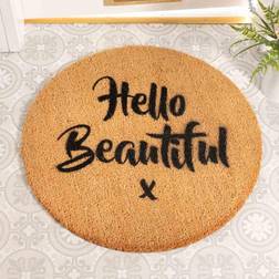 Artsy Doormats Hello Beautiful Circle Black