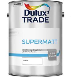 Dulux Trade Supermatt Emulsion Paint Wall Paint, Ceiling Paint White 5L
