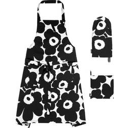 Marimekko Pieni Unikko Forklæde Hvid, Sort (84x84cm)