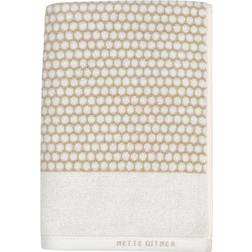 Mette Ditmer Grid Håndklæde Badehåndklæde Beige, Hvid (150x50cm)