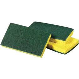 Medium Duty Scrub Sponge, Green/Yellow, 10/Pack