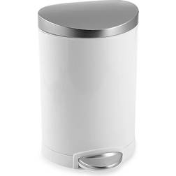 Simplehuman Fingerprint-Proof 6-Liter Semi-Round Step Wastebasket In