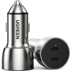Ugreen CD213 QC 3.0, 2xUSB, 36W car charger (gray)