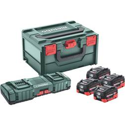 Metabo 685143000 18V Li-Ion Accu Starterset (4x LiHD 10Ah) Duolader ASC 145 In MetaBOX