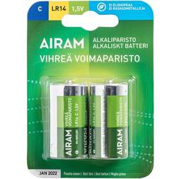 Airam Gröna Powerbatterier C LR14 2-pack