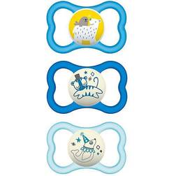 Mam Air Day/night 3-Pack 6 Months Glow In The Dark Pacifiers Blue Blue 6-12 Months