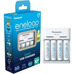 Panasonic BQ-CC61 eneloop AA Batteriladdare NiMH inkl. batteri AAA (R03) AA (R6)