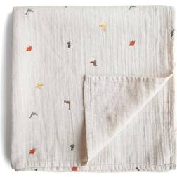 Mushie Muslin Swaddle Blanket Organic Cotton Dinosaurs