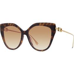 Fendi Glamour Cat-Eye Solbriller med Ikonisk Logo - Brun