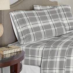 Pointehaven 200 Gsm Flannel Full Grey/dark Bed Sheet Gray