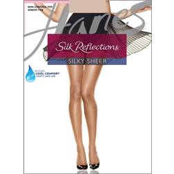 Hanes Silk Reflections Womens Knee High Reinforce Toe 2 Pack - Nude