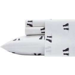 Eddie Bauer Labrador Fields Count Bed Sheet White, Black, Grey