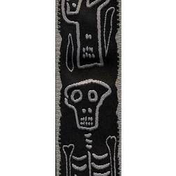 D'Addario Joe Satriani Nylon Guitar Strap Black/Gray Skull N Bones