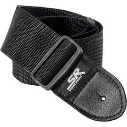 Monoprice Guitar Strap 2 Inch Black With Synthetic Leather Ends, made of a smooth nylon Stage Right Series