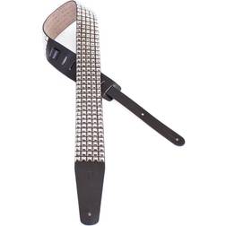 Perri's 2.5 Studded Leather Guitar Strap Silver