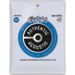 Martin MA150PK3 Authentic Acoustic SP 80/20 Bronze Medium 3-Pack