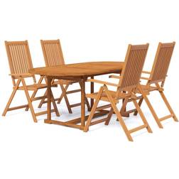 vidaXL 3079643 Set da pranzo per patio, 1 Tavolo incluso 4 Sedie