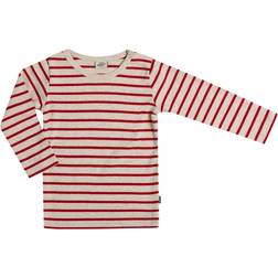 Mads Nørgaard Soft Striped Rib Tobinino - Red Nature Mel
