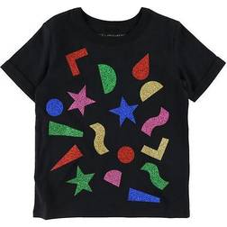 Stella McCartney Kid's Cotton Shape Print T-shirt - Black w Print/Glitter