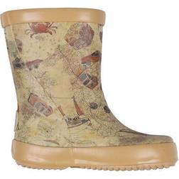 Wheat Alpha Printed Rubber Boot- Holiday Map