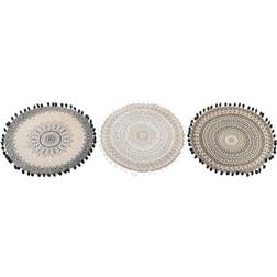 Dkd Home Decor Linen Bordstablett Vit, Svart