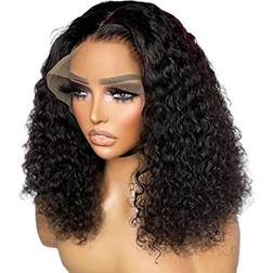 Worldnewhair 13x4 Mongolian HD Kinky Curly Lace Front Wig 16 Inch Black