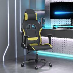 vidaXL Silla gaming de masaje tela negro y verde claro Verde