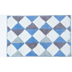 Homescapes Harlequin Pattern Bath Blue