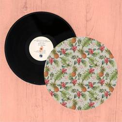 Tropical Pineapples And Flowers Turntable Slip Mat