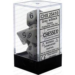 Chessex Dice Set 7 Opaque Grey/Black