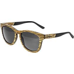 Earth Wood Accessories Cove Polarized Sunglass Zebrawood/Black