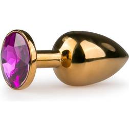 Metal Butt Plug No. 1 Gold/Purple Lila Fake diamant