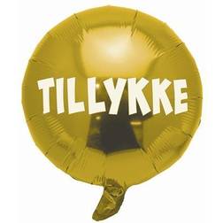 guld folie ballon tillykke