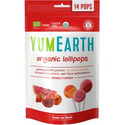 YumEarth Piruletas de Frutas 4 Sabores Sin Gluten Bio Vegan 14 Piruletas