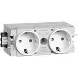 TEHALIT Ecoline Stikkontakt 2xschuko For C-profilmontage Ral9016