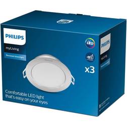 Philips Diamond Cut DL251 3.5W 2700K i sølv 3 stk