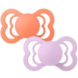 Bibs Silicone Supreme Pacifiers Papaya/Violet Sky 2-pack