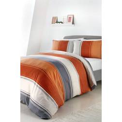 Fusion 'Betley' Classic Wide Stripe Duvet Cover Grey, Orange