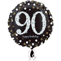 Amscan Black & Gold 90th Birthday Standard Foil Balloons S40