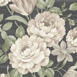 Muriva Fayre Floral Wallpaper Cream Black 194302