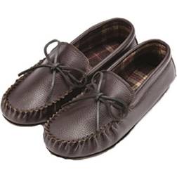 Eastern Counties Leather Unisex Fabric Lined Moccasins - Dark Brown