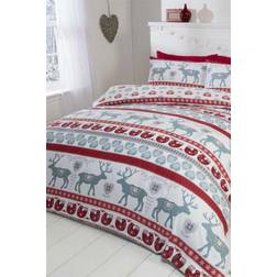 Rapport Scandi Reindeer Duvet Cover Red