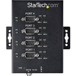 StarTech USB to RS232/RS485/RS422 4 Port Serial Hub Adapter - Industrial Metal 2.0 Serial Converter Din Rail Mountable seriel