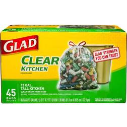 Glad Tall Kitchen Recycling Drawstring Trash Bags, 13