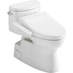 Toto Carolina II 28 3/8" One-Piece 1.28 GPF Single Flush Elongated Toilet and Washlet C2 in Cotton, MW6443074CEFG#01