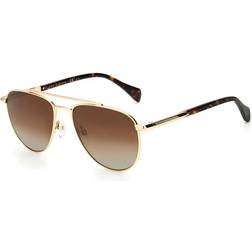 Rag & Bone Polarized Brow Bar Aviator Sunglasses, 55mm