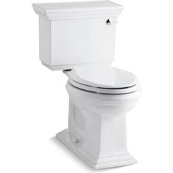 Kohler Memoirs Stately 2-Piece 1.28 GPF Single Flush Elongated Toilet in White Seat Not Included