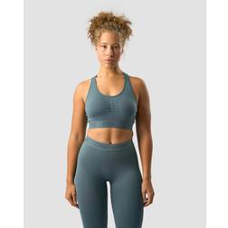 ICANIWILL Define Seamless Logo Scrunch Bra - Jungle Green